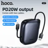 New Hoco q49 10000mAh sạc dự phòng 38.5 Wát sạc nhanh USB-C & Lightning cáp sạc cho điện thoại iPhone 16 15 Pro Max Samsung S24 siêu S23 Xiaomi 15 Powerbank