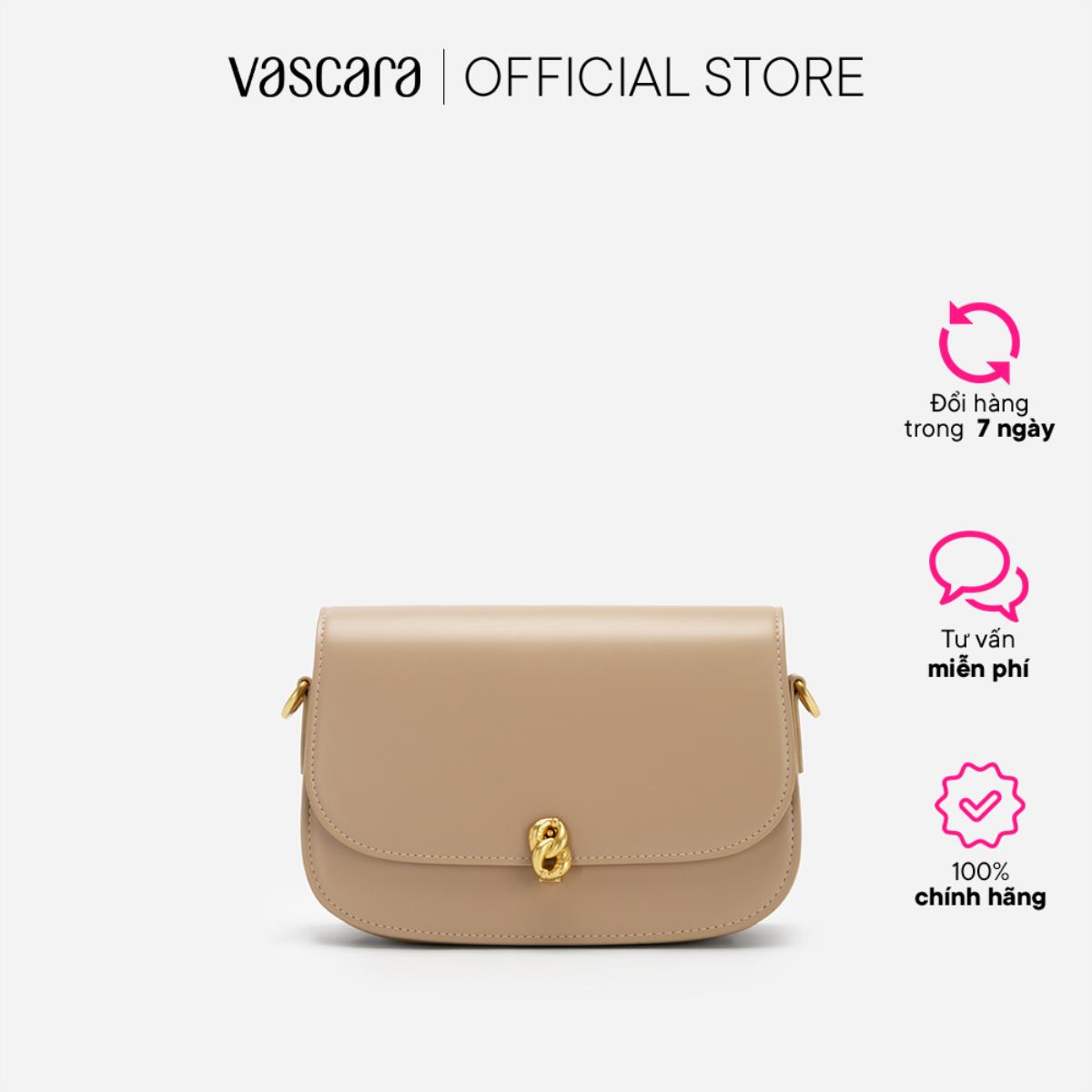 Vascara túi đeo chéo nắp gập đính khóa kim loại - sho 0212