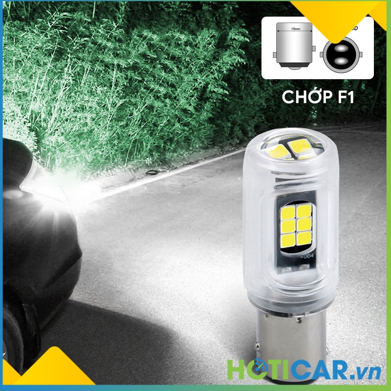 Đèn hậu nháy, chớp khi phanh led 1157 + chớp f1 chip 3030 1153030-16 màu trắng