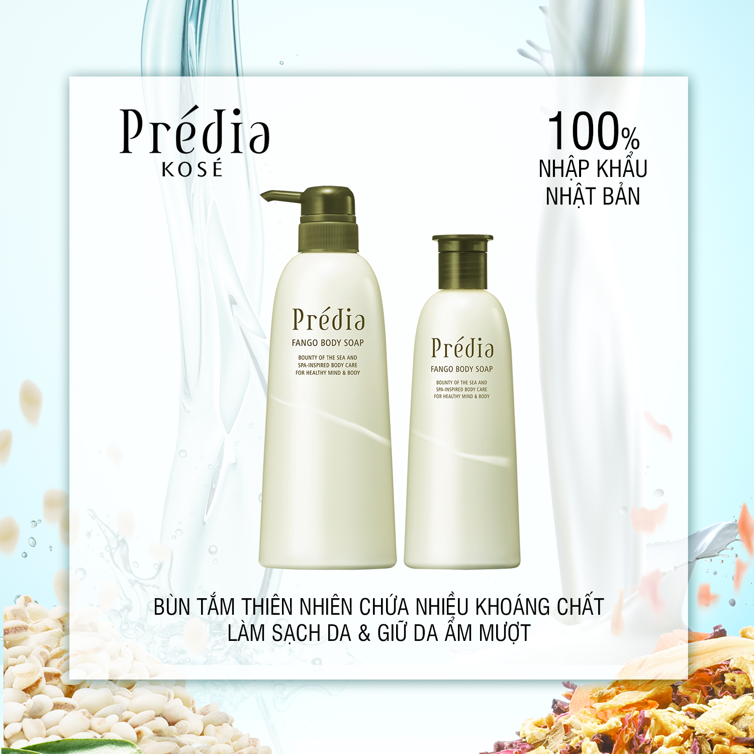 [HCM]Sữa tắm bùn khoáng thiên nhiên Kosé Prédia Fango Body Soap na 300g