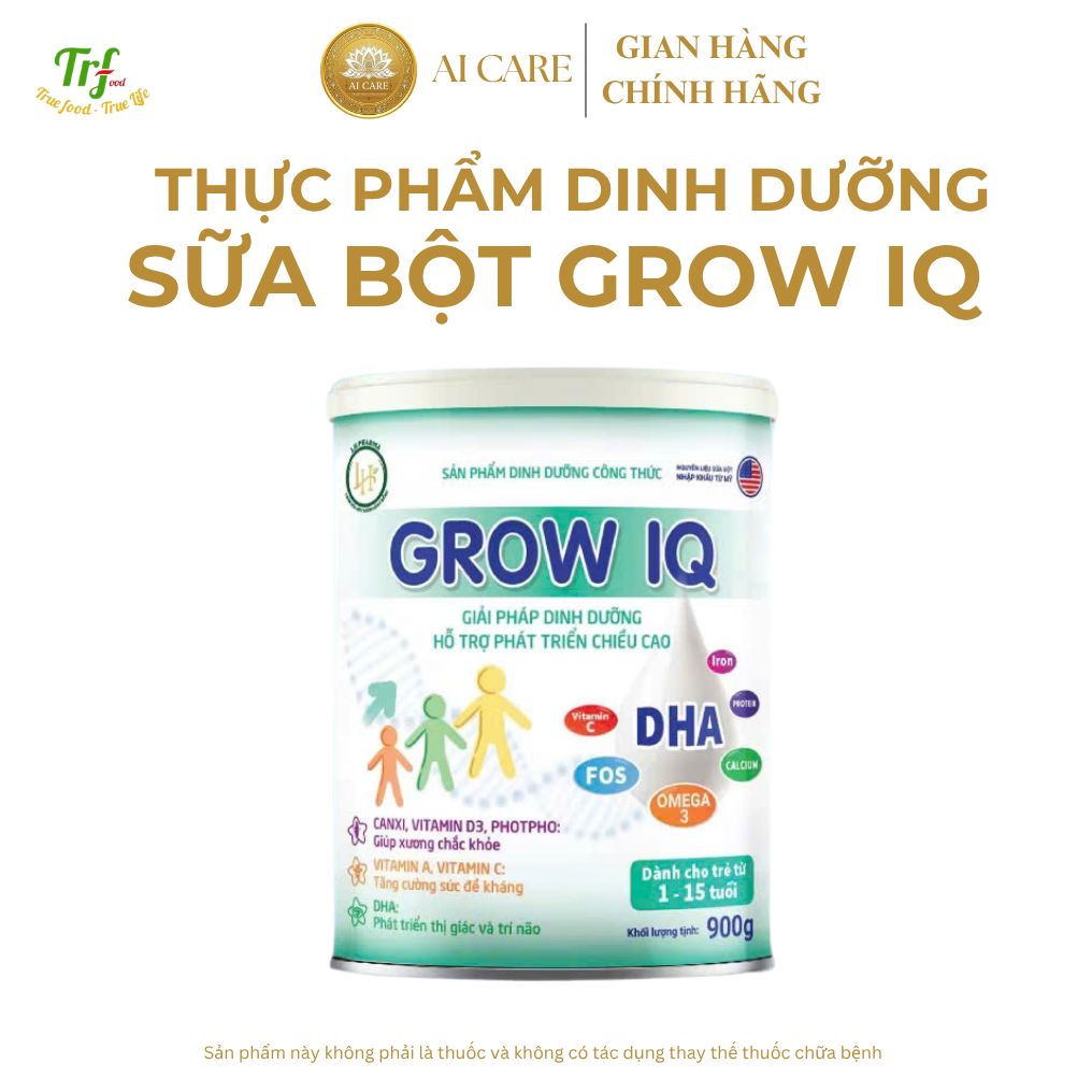 Sữa Bột GROW IQ Hỗ Trợ Phát Triển Chiều Cao, Tăng Cường Trí Não, Giúp Bé Cao Nhanh Và Thông Minh