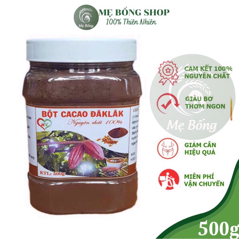 Bột cacao nguyên chất đăk lăk loại 1 HỘP 500G
