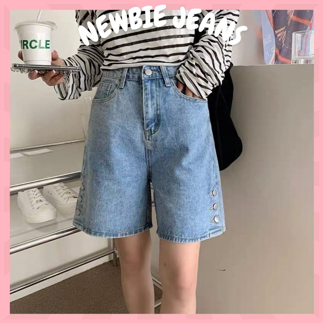[MẪU MỚI VỀ] Quần Ngố Jean Nữ Ống Rộng Lưng Cao Khuy Nút Kiểu ULZZANG[NHIỀU MẪU]