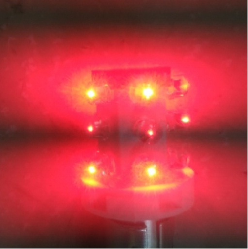 BÓNG LED 5 HƯỚNG 24VAC/DC ĐUÔI GÀI 15MM TIẾP XÚC ĐƠN BA15S ÁNH SÁNG ĐỎ