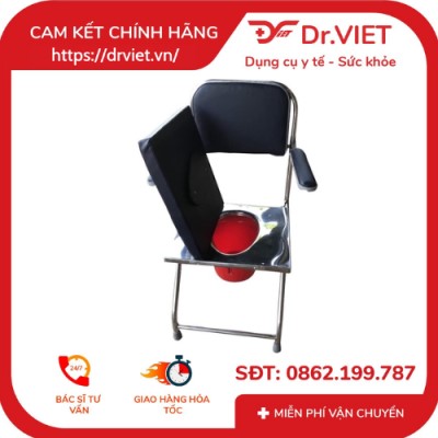 Stainless Steel Toilet Chair Without Wheels - Duc Cuong Makes It Easy to Care for the Elderly and People with Disabilities.