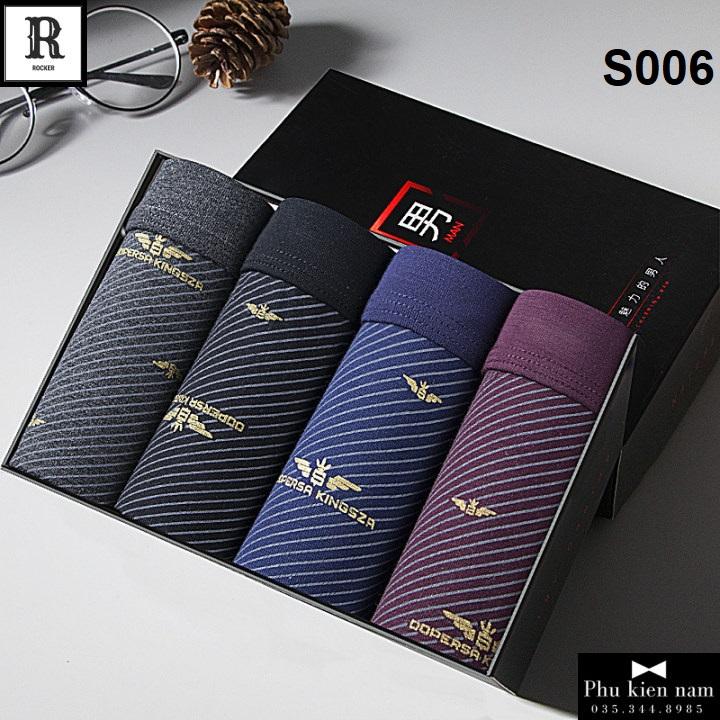 Quần sịp đùi - combo 4 quần lót boxer họa tiết cao cấp s006