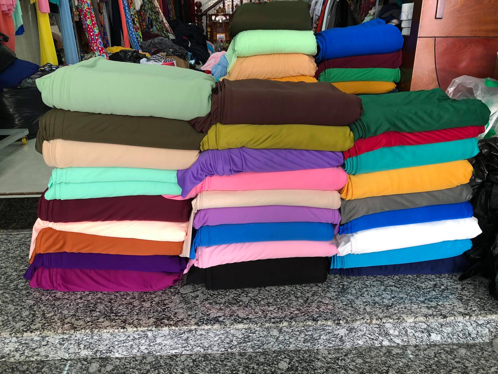 [Có sẵn] Vải thun lót dày (co dãn)-khổ 1.6 mét-giá 1 mét 25.000đ-(mua nhiêu mét ấn số lượng bấy nhiêu lần )-BẢNG MÀU 1