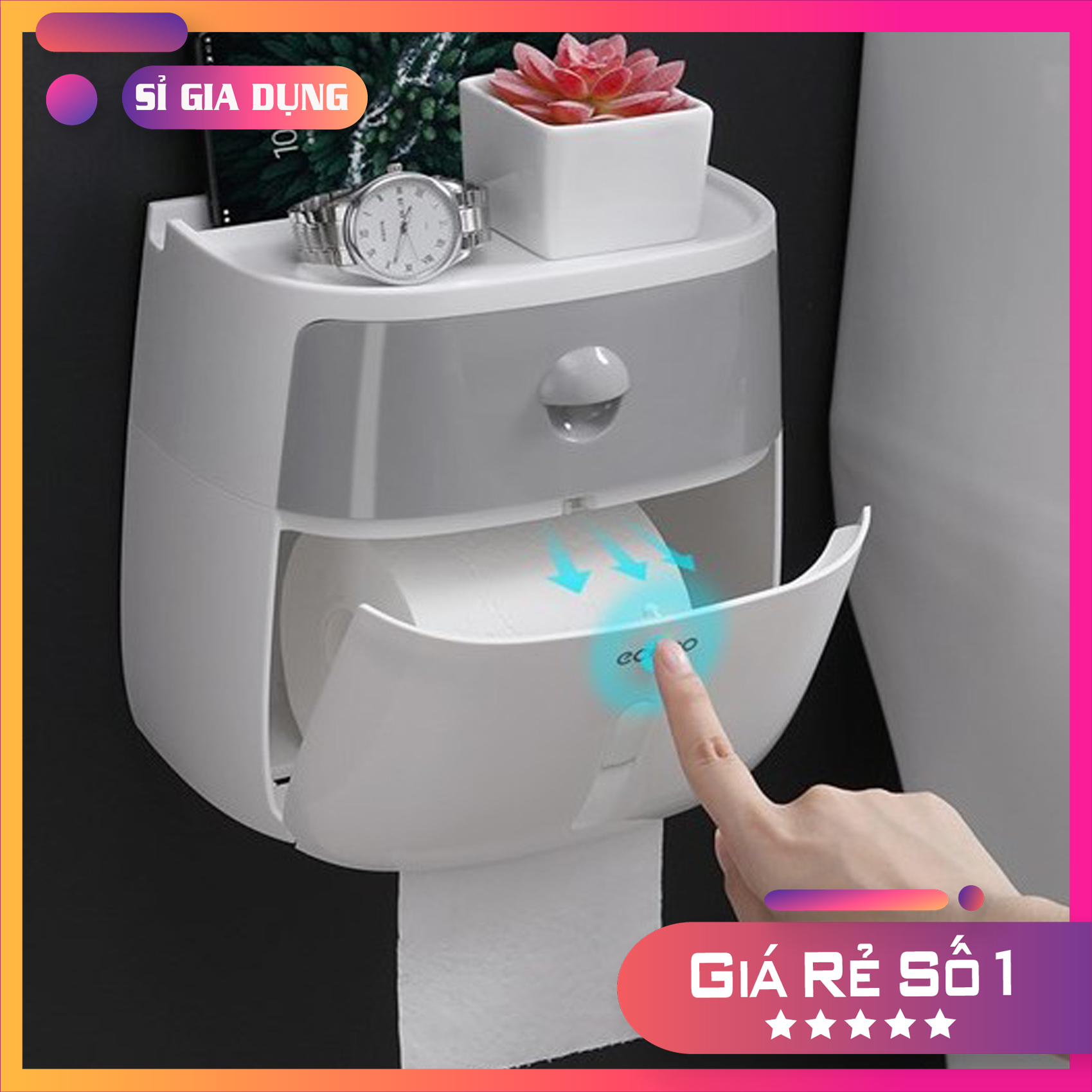 Hộp để giấy vệ sinh dán tường thông minh