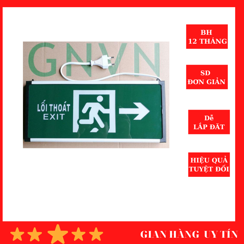 Đèn thoát hiểm EXIT HW-128LED, cần thiết cho các nhà xưởng công trường và các toà nhà cao tầng