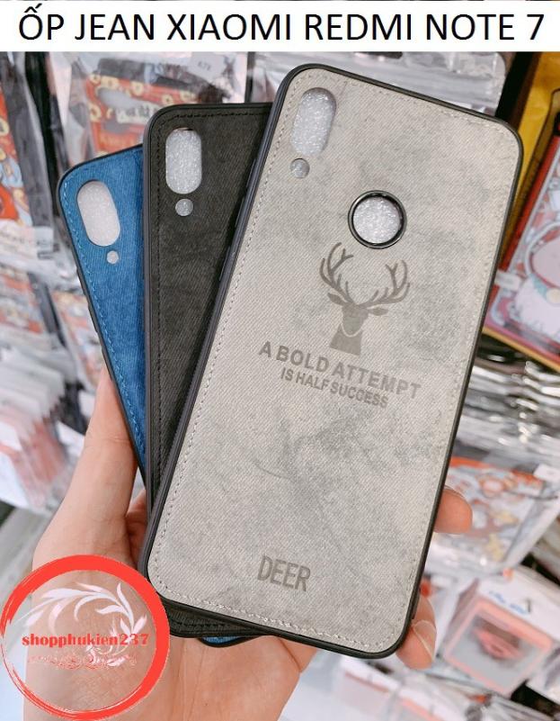 Ốp lưng xiaomi redmi note 7 ốp dẻo jean cao cấp khắc hình nai viền chỉ