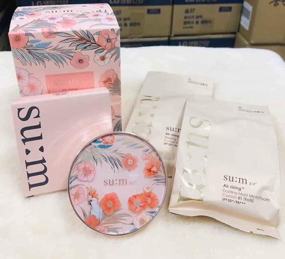 Set phấn nước SUM 37 Air Rising Dazzling Moist Micro Foam Cushion Special Edition