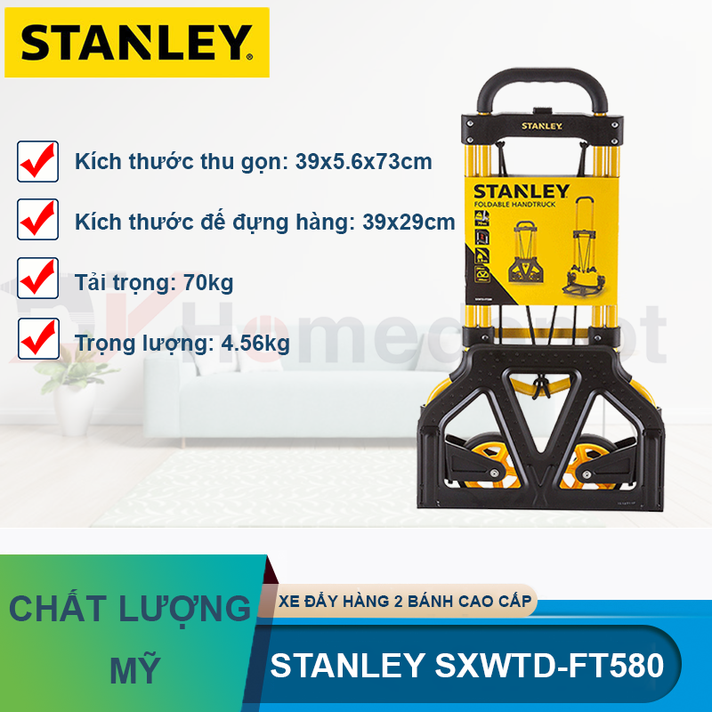 Xe đẩy hàng 2 bánh cao cấp stanley sxwtd-ft580