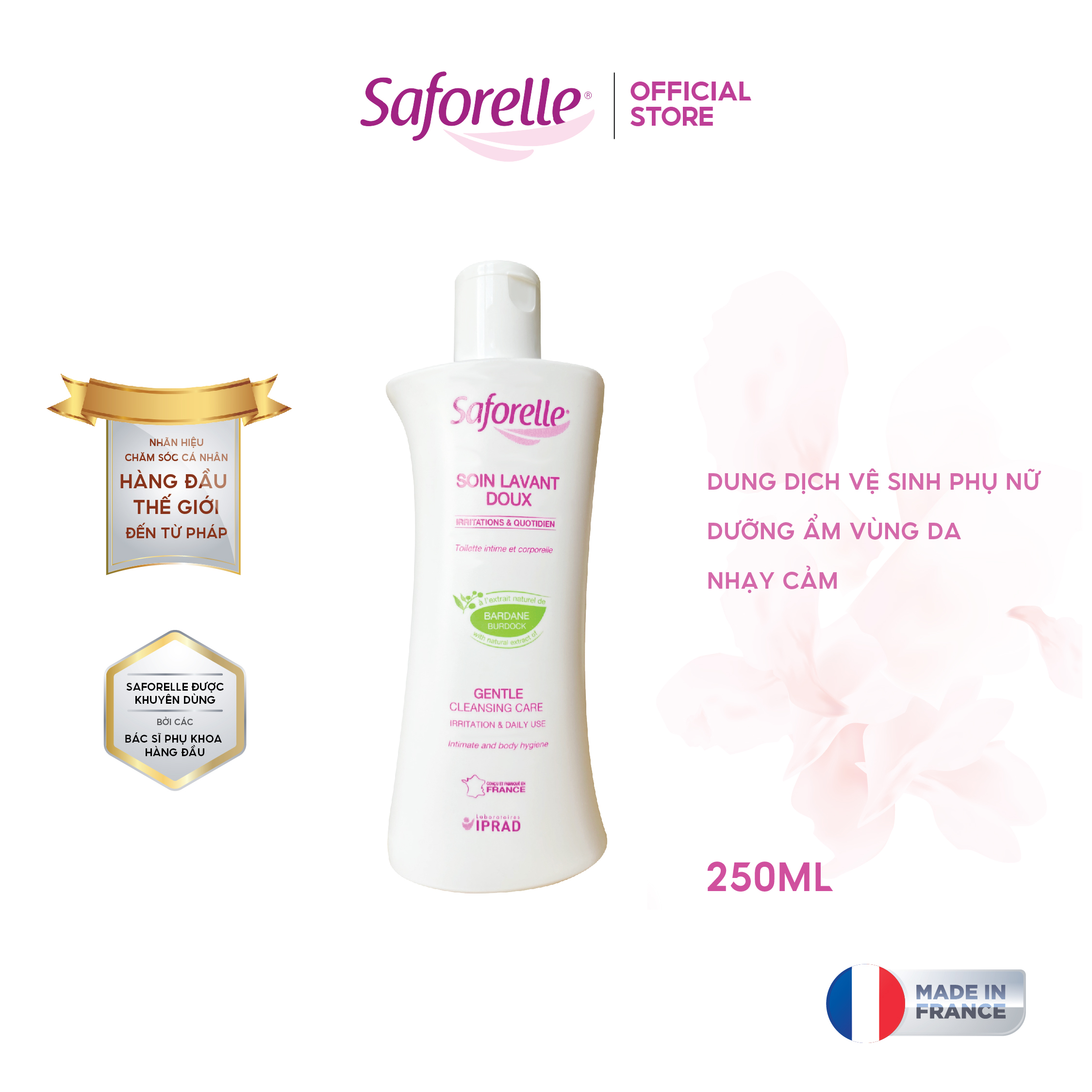Dung dịch vệ sinh phụ nữ Saforelle Gentle Cleansing Care 250ml