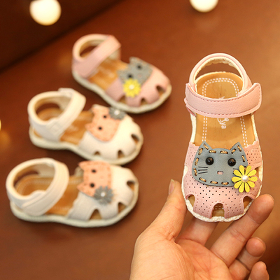 Giày Sandal bé gái kiểu bít mũi an toàn đế êm S34