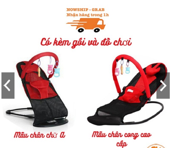 Ghế nhún cho bé đa năng bập bênh - loại tự rung theo cử động của bé có đồ chơi gối đầu