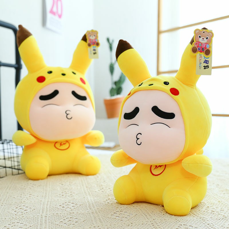 Gấu Bông Shin Pikachu (27cm---80cm) Thú Bông Shin Cosplay Pikachu Vải Miniso Siêu Mềm Mịn, Hàng Loại 1 Chính Hãng