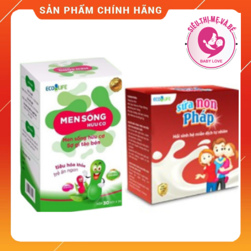 Combo men sống hữu cơ và sữa non Pháp Ecolife cho bé ăn ngon,ngủ ngoan