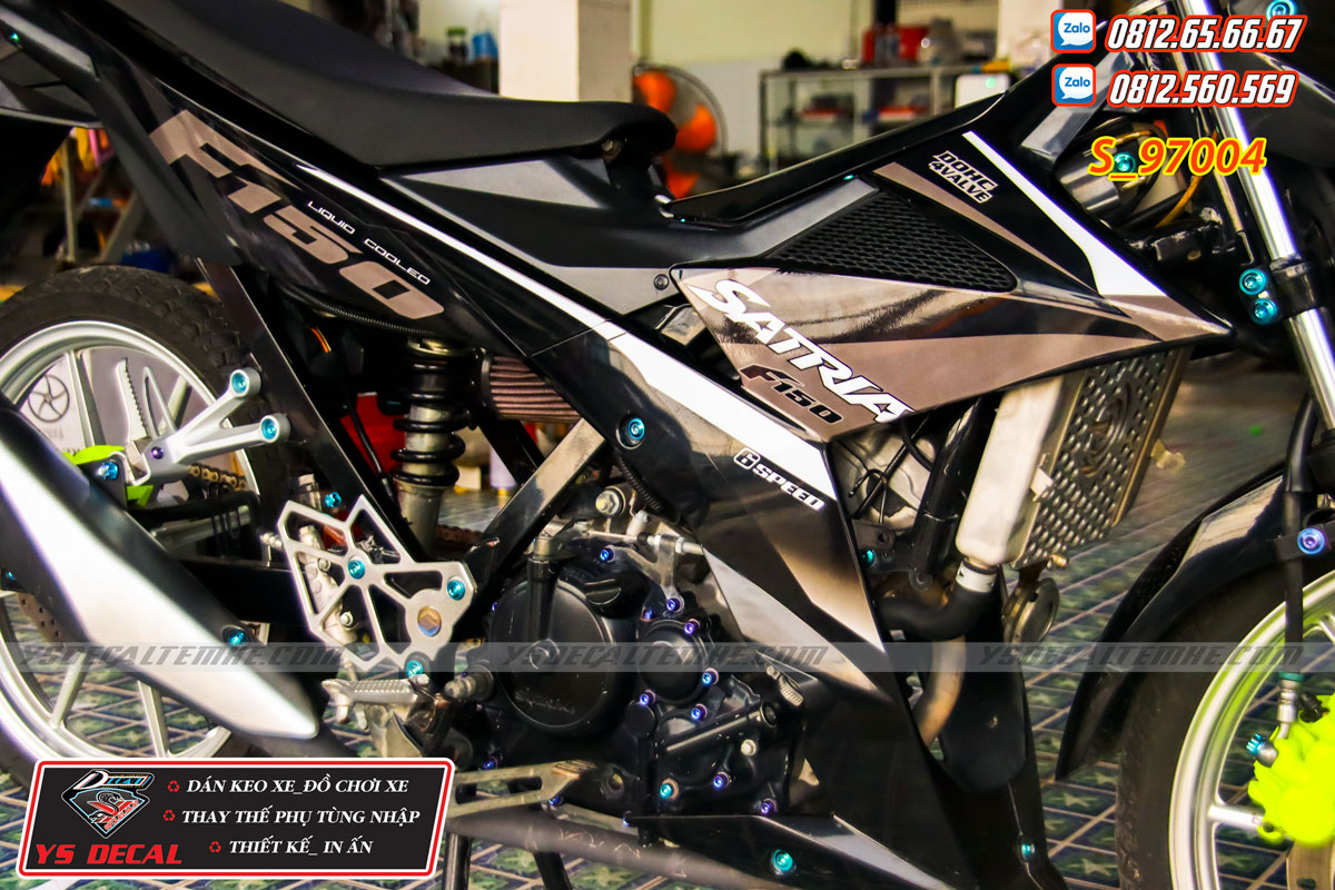Tem rời Satria.Raider giả zin xám đen.có thể đổi màu