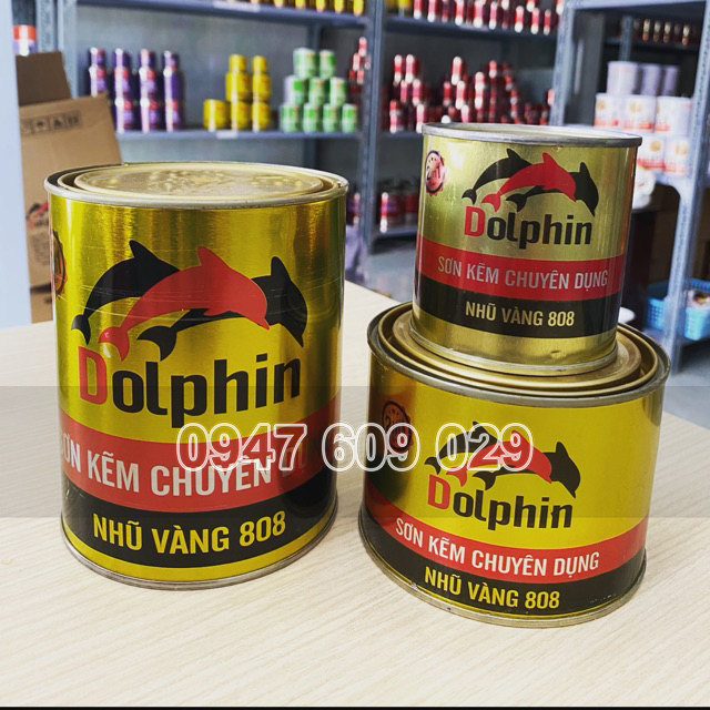 Sơn kẽm dolphin màu nhũ vàng 808