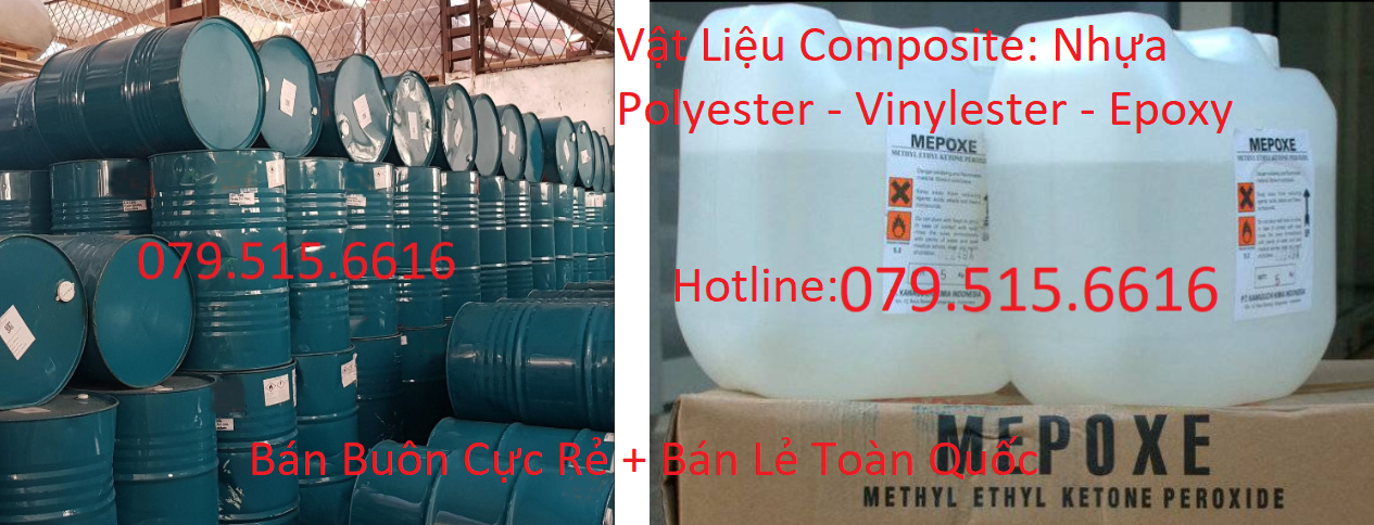 Bán Composite Chống Thấm: Nhựa Polyester + Chất Đóng Rắn