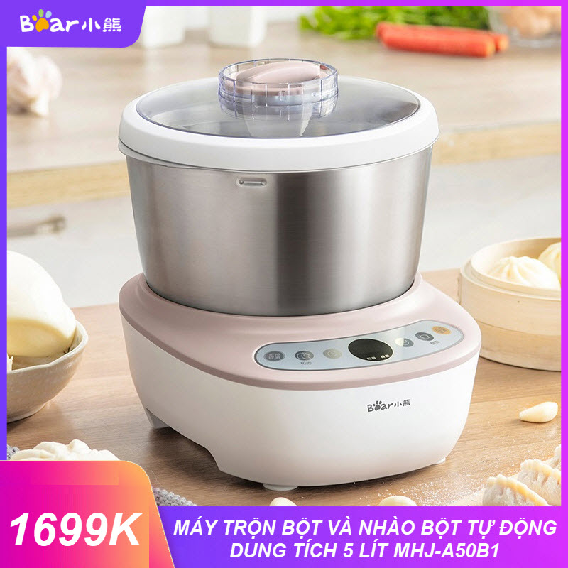 Có Sẵn Hàng - Cách sử dụng Máy trộn và nhồi bột Bear HMJ-A50B1 (5L) - Máy Nhào bột, ủ bột và làm bánh Bear HMJ-A50B1 (5L) năm 2018