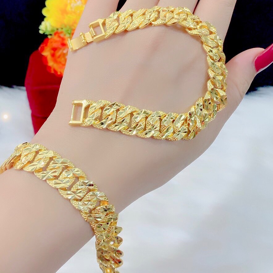 Lắc tay nữ kiểu chạm mạ vàng 24k cực đẹp