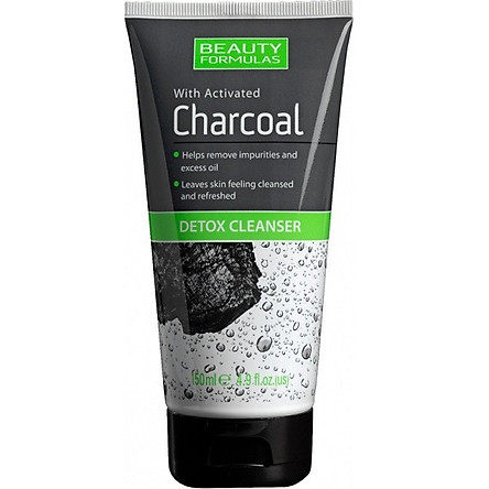 Sữa rửa mặt than hoạt tính tẩy độc tố Beauty Formulas Detox Cleanser with Activated Charcoal 150ml