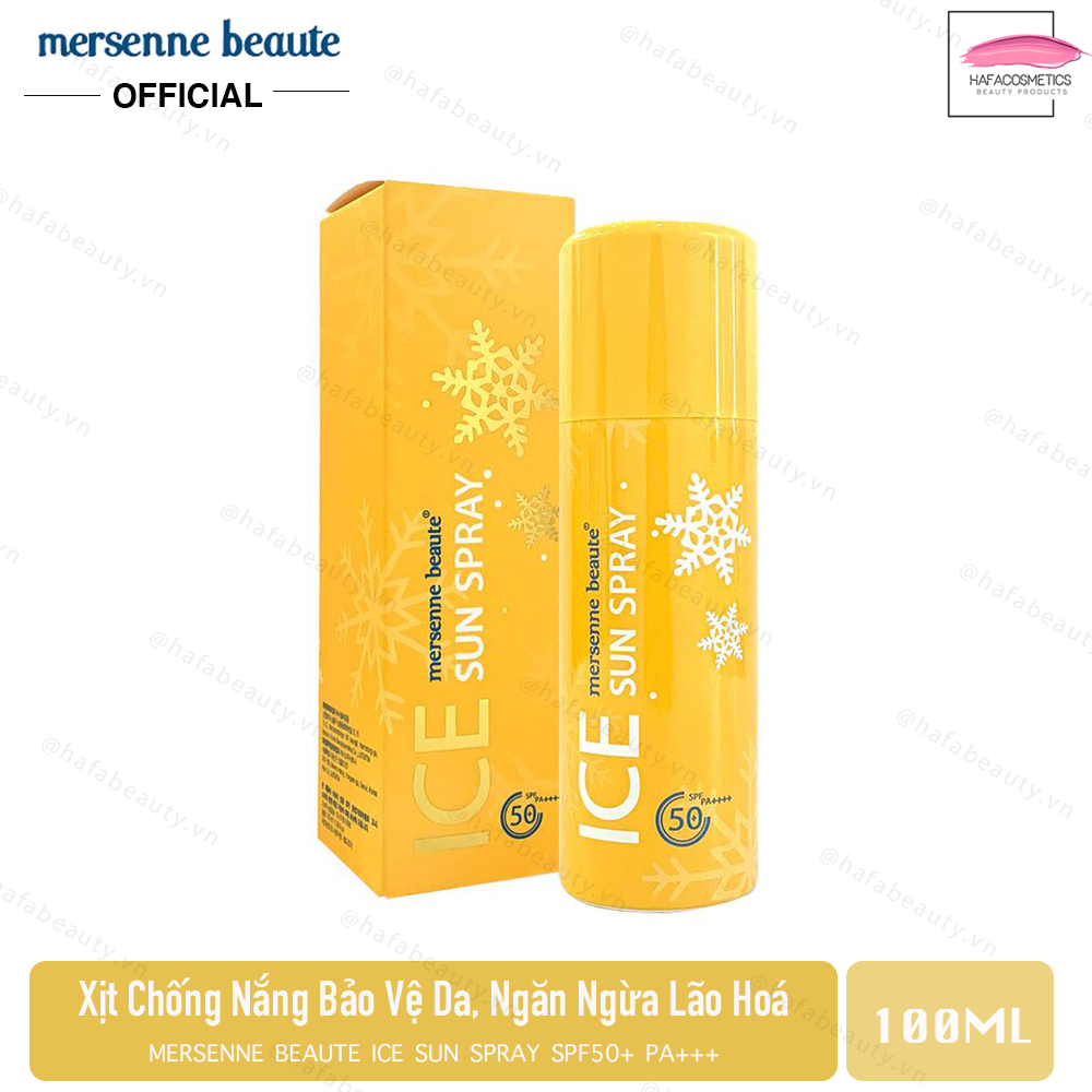 Xịt chống nắng bảo vệ da, ngăn ngừa lão hoá mersenne beaute ice sun spray spf50+ pa+++ 100ml _ mersenne beaute chính hãng