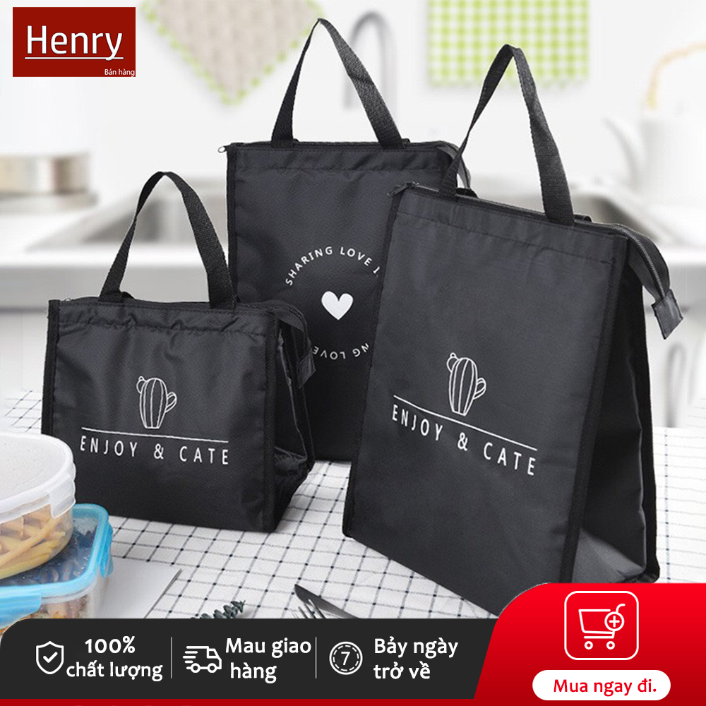 Henry túi giữ nhiệt hộp cơm phiên bản cao cấp, sang trọng, túi đựng hộp cơm thiết kế đa năng tiện dụng