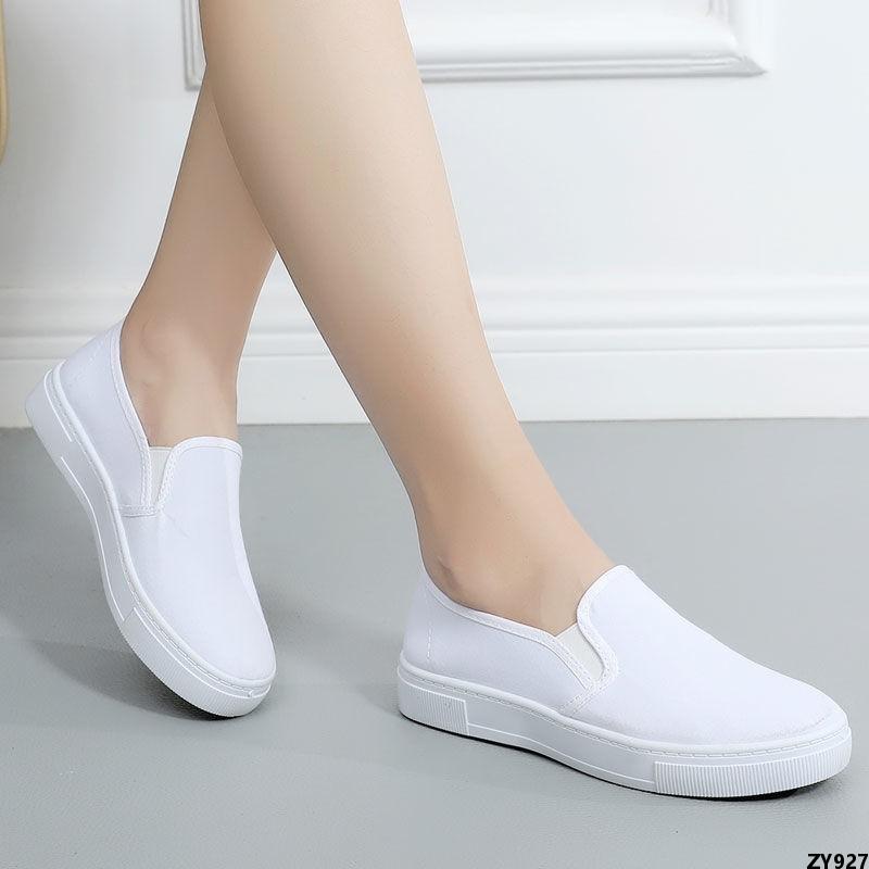 Giày Làm Việc Bệnh Viện Y Tá Thoải Mái, Giày Trắng Thoáng Khí, Giày Trắng