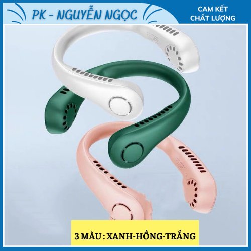 Quạt tích điện đeo cổ quạt mini đeo cổ tiện dụng cho người tập gym thể thao văn phòng đèn rọi ray asaki