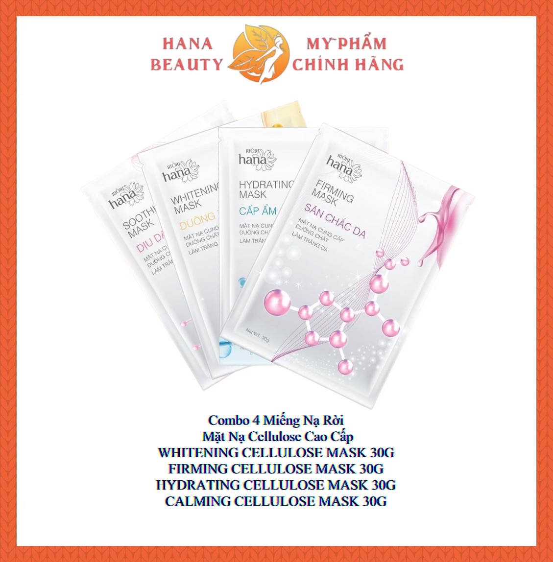 17. mặt nạ sinh học cao cấp riori - cellulose mask 30g