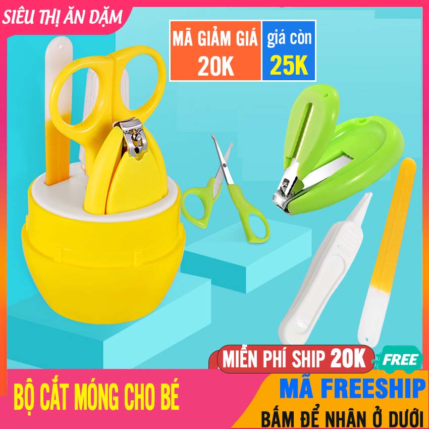 Bộ Cắt Móng Tay Cho Bé (Đầy Đủ 4 Món) Nhỏ Gọn, Tiện Lợi, An Toàn Vệ Sinh, Đủ Màu Ngộ Nghĩnh - Bộ Cắt Móng Tay Cho Trẻ, Bộ Dụng Cụ Cắt Móng Tay Cho Trẻ, Bộ Dụng Cụ Bấm Cắt Móng Tay - Bo Cat Mong Tay Cho Be - SP000662