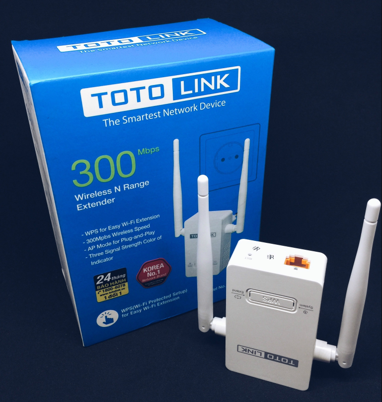Bộ khuếch đại Wifi Chuẩn N Tốc Độ 300Mbps TOTOLINK EX200 - HÀNG CHÍNH HÃNG