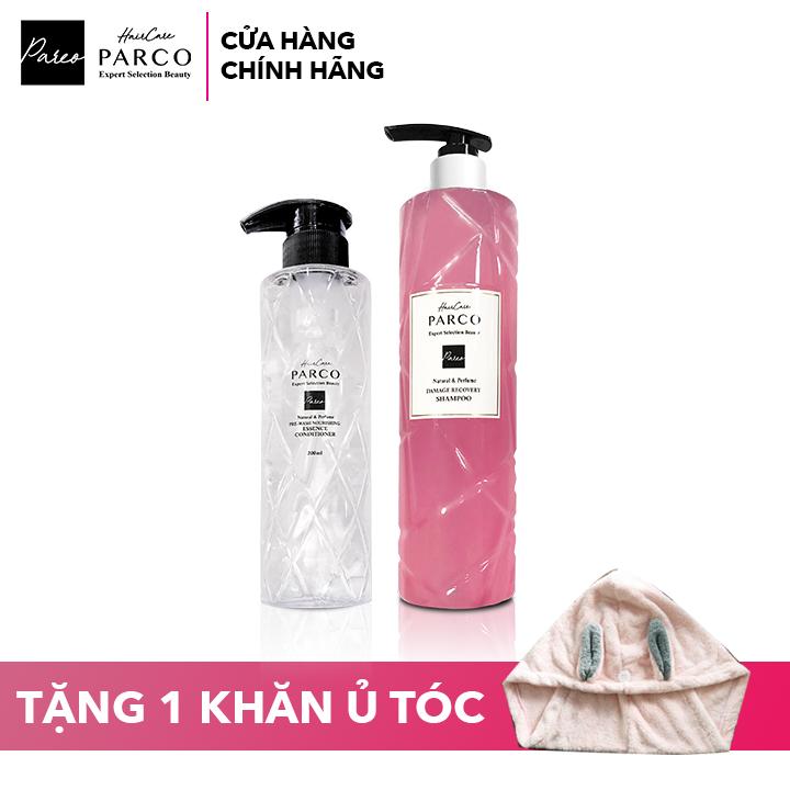 Combo tinh chất dưỡng tóc và dầu gội phục hồi tóc hư tổn parco