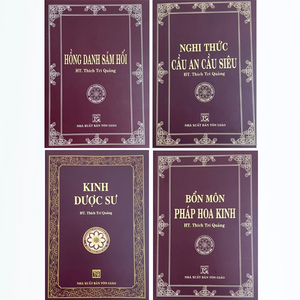 Sách - combo hồng danh sám hối + nghi thức cầu an cầu siêu + bổn môn pháp hoa kinh + kinh dược sư
