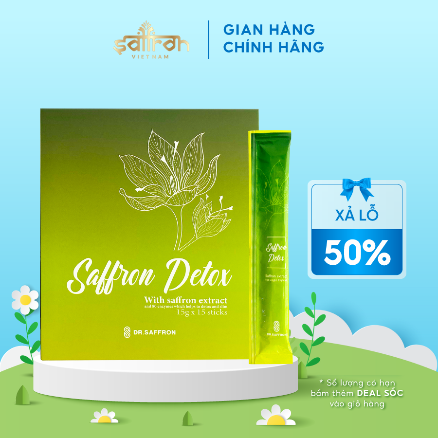 Saffron detox dạng thạch 15 gói/ hộp saffron việt nam
