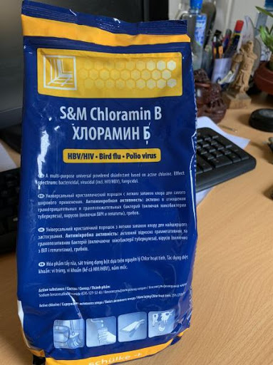 Gói 1kg cloramin b cộng hòa séc gói 1kg - khử trùng - diệt khuẩn nước uống, nước thải, đồ dùng gia đình....