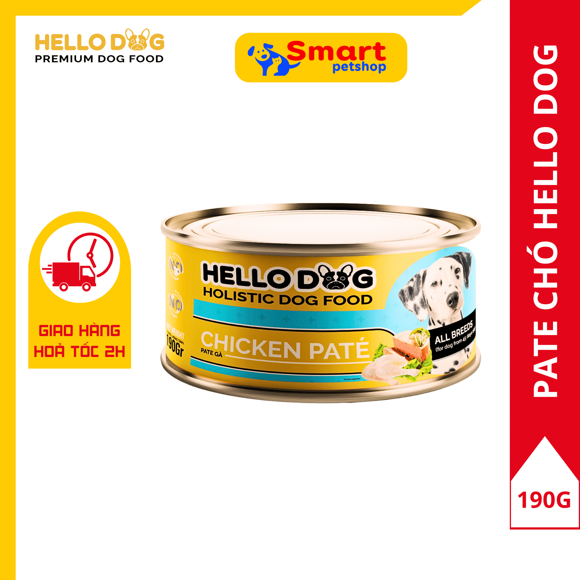 [HCM]Pate Tươi Cho Chó Mọi Lứa Tuổi Vị Gà - Hello Dog Chicken Pate 190G