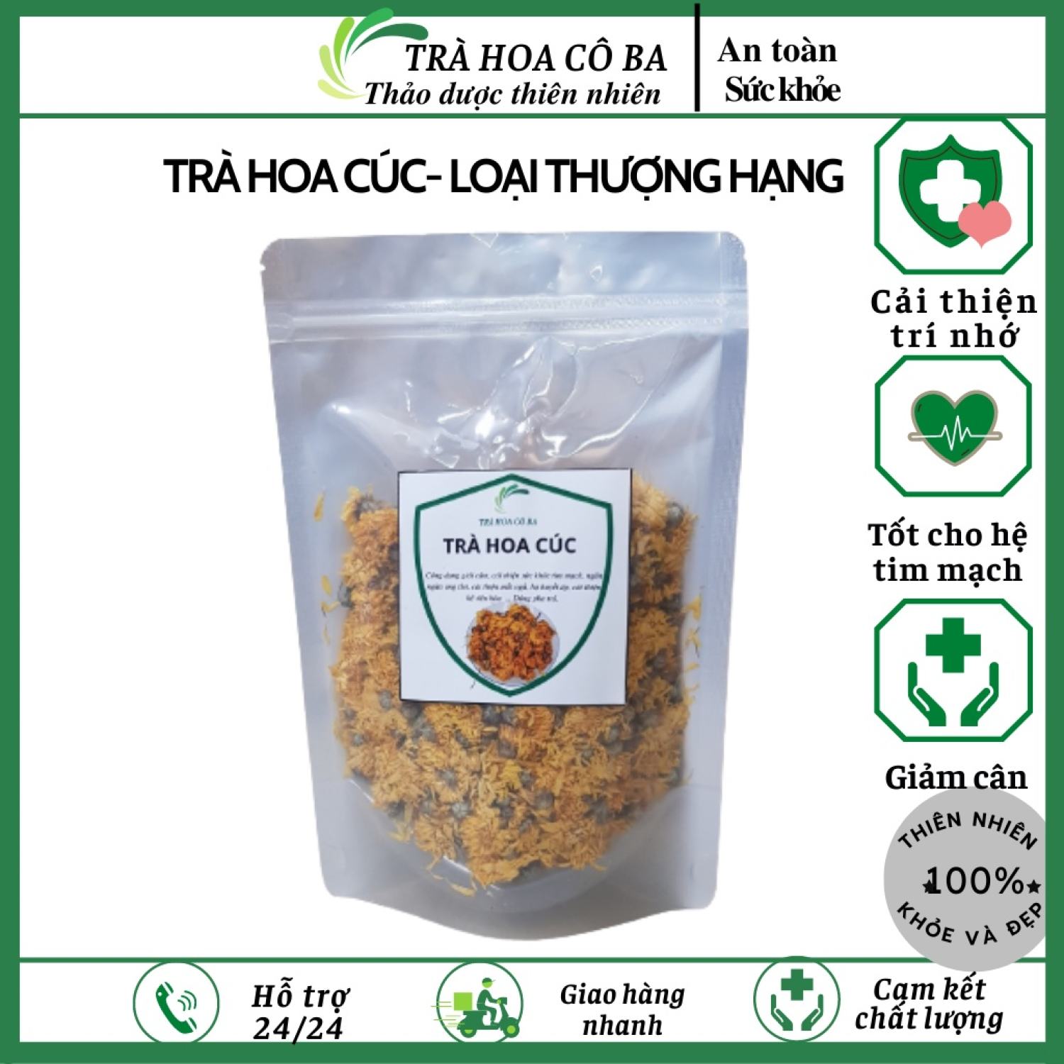 Trà Hoa Cúc vàng hỗ trợ tɾị mụn trắng da, Trà hoa cúc táo đỏ kỷ tử Trà Hoa