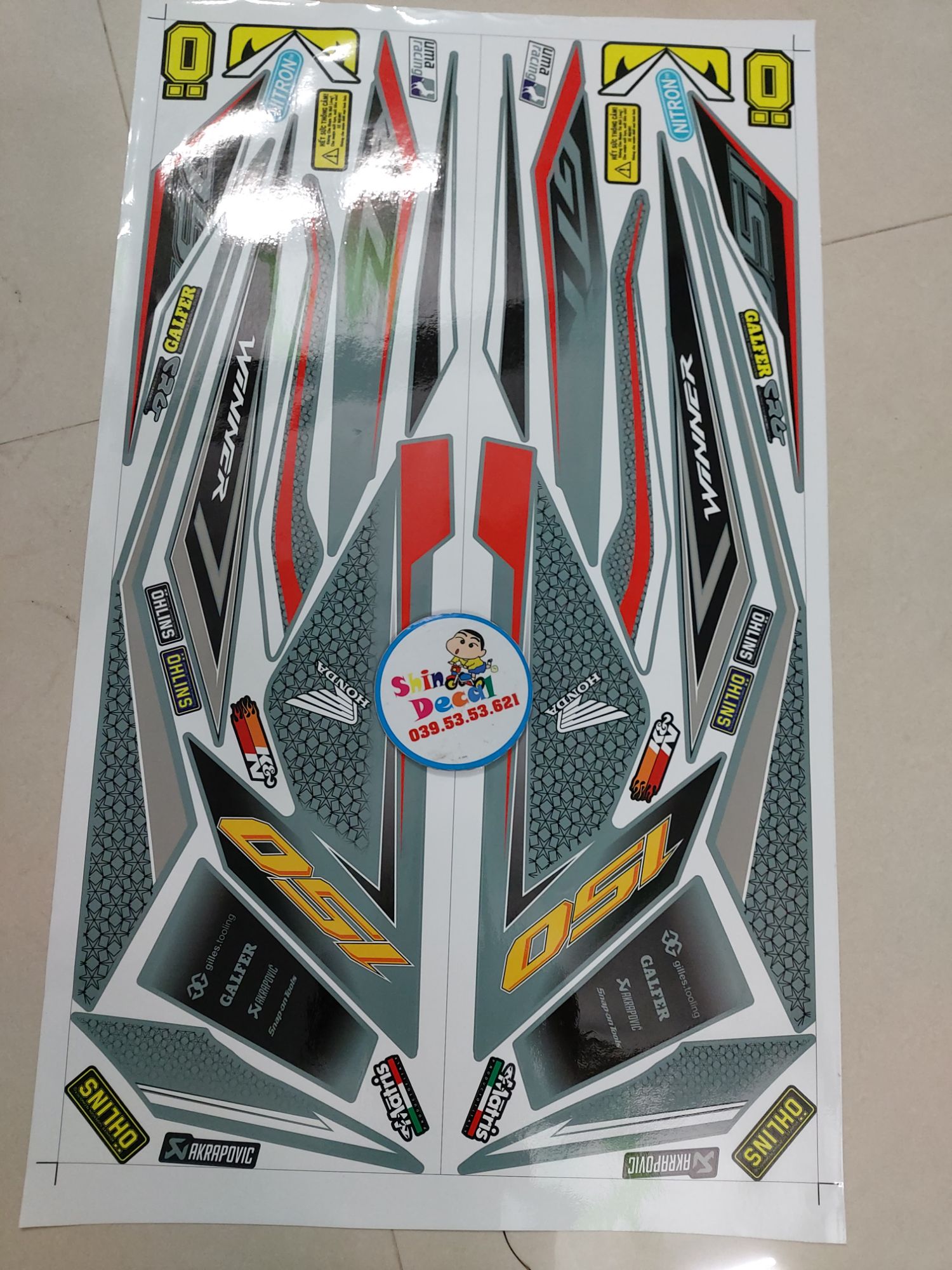 [HCM]Tem winner gtr hoa văn xám xi măng