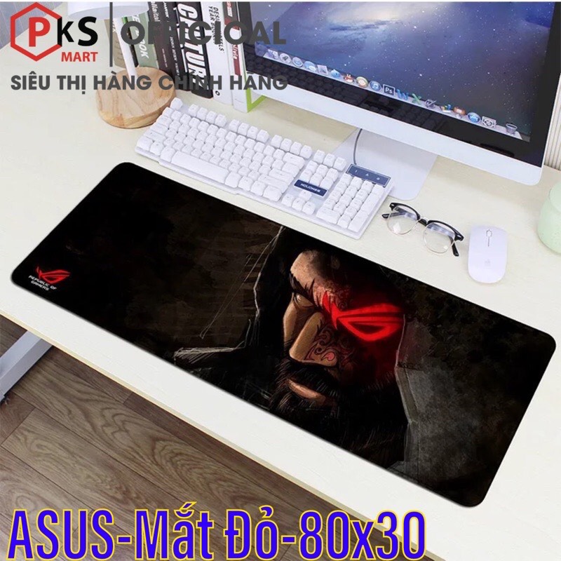 Lót Chuột, Pad Chuột Gaming Cỡ Lớn, Nhỏ ASUS-ROG 80x30x2mm 210x260x2mm Bo Viền Chắc Chắn Đế Cao Su - PKSMART