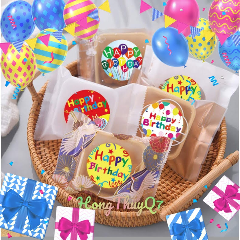 Nhãn dán sinh nhật Happy Birthday! nhiều mẫu dán hộp quà, bánh kẹo, hoa trang trí Decal/sticker - HongThuyQ7