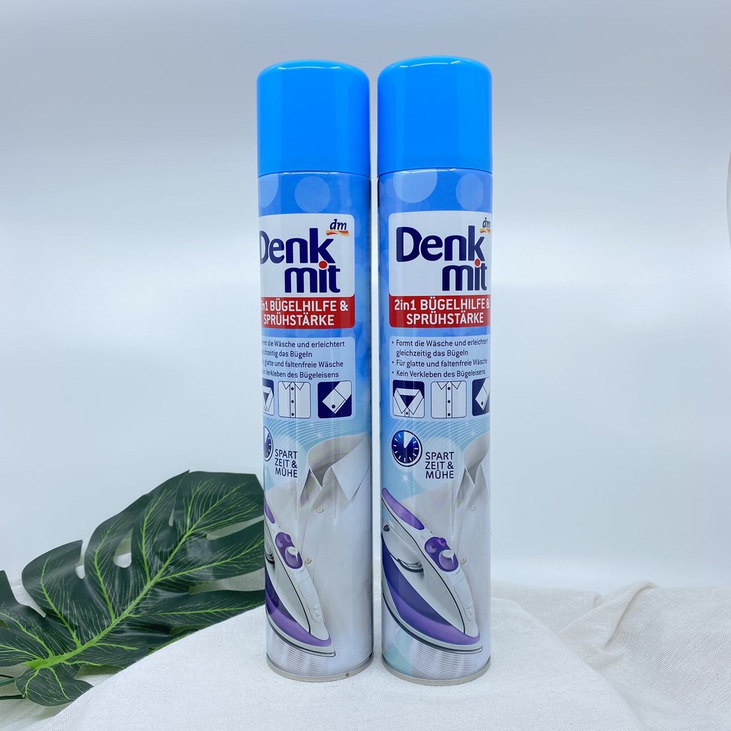 Chai xịt thơm chống nhăn khi ỦI quần áo Denkmit 2 in 1
