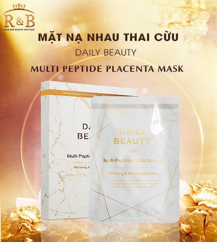 Miếng mặt nạ nhau thai cừu Hàn Quốc Daily Beauty Multi Peptide Placenta Mask giúp giữ ẩm sáng da