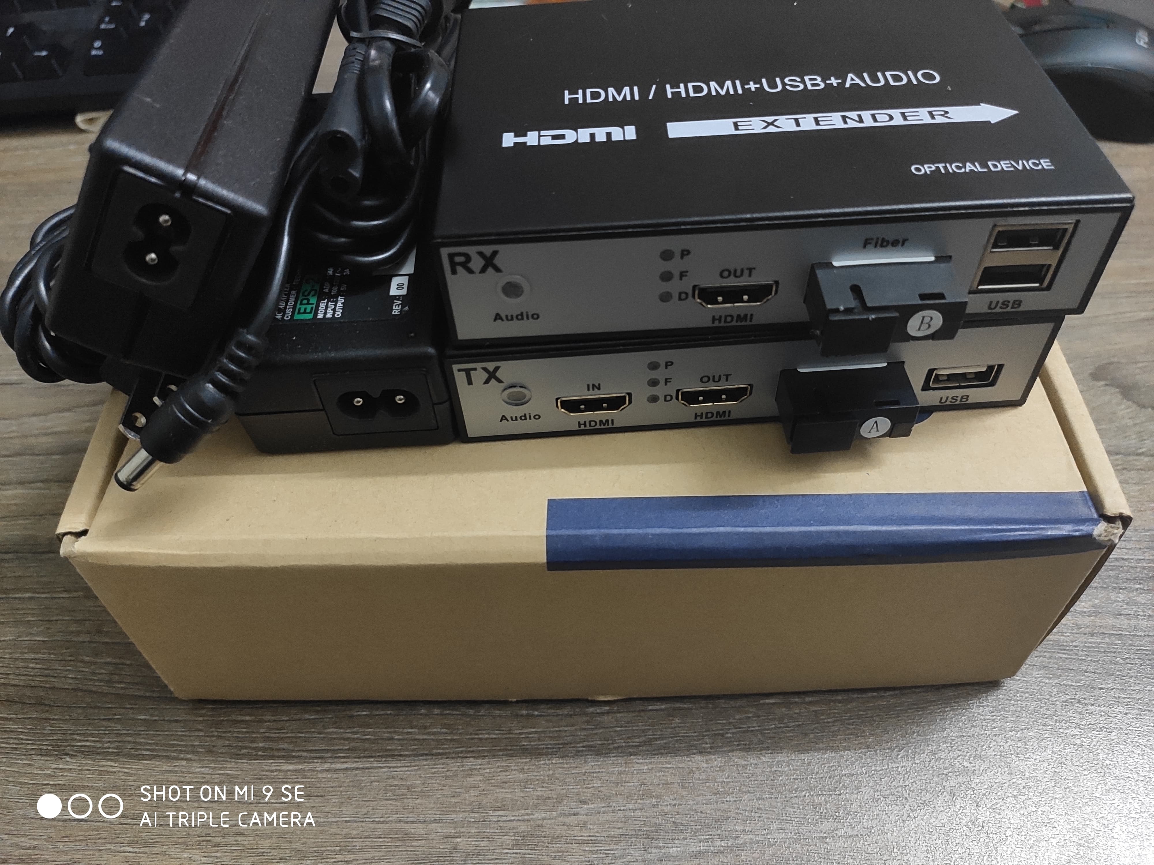 Cặp converter quang hdmi 1080p có usb kết nối và không có usb