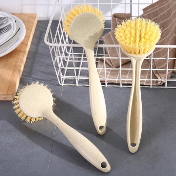 Bàn chải cọ rửa nồi xoong cán dài lúa mạch