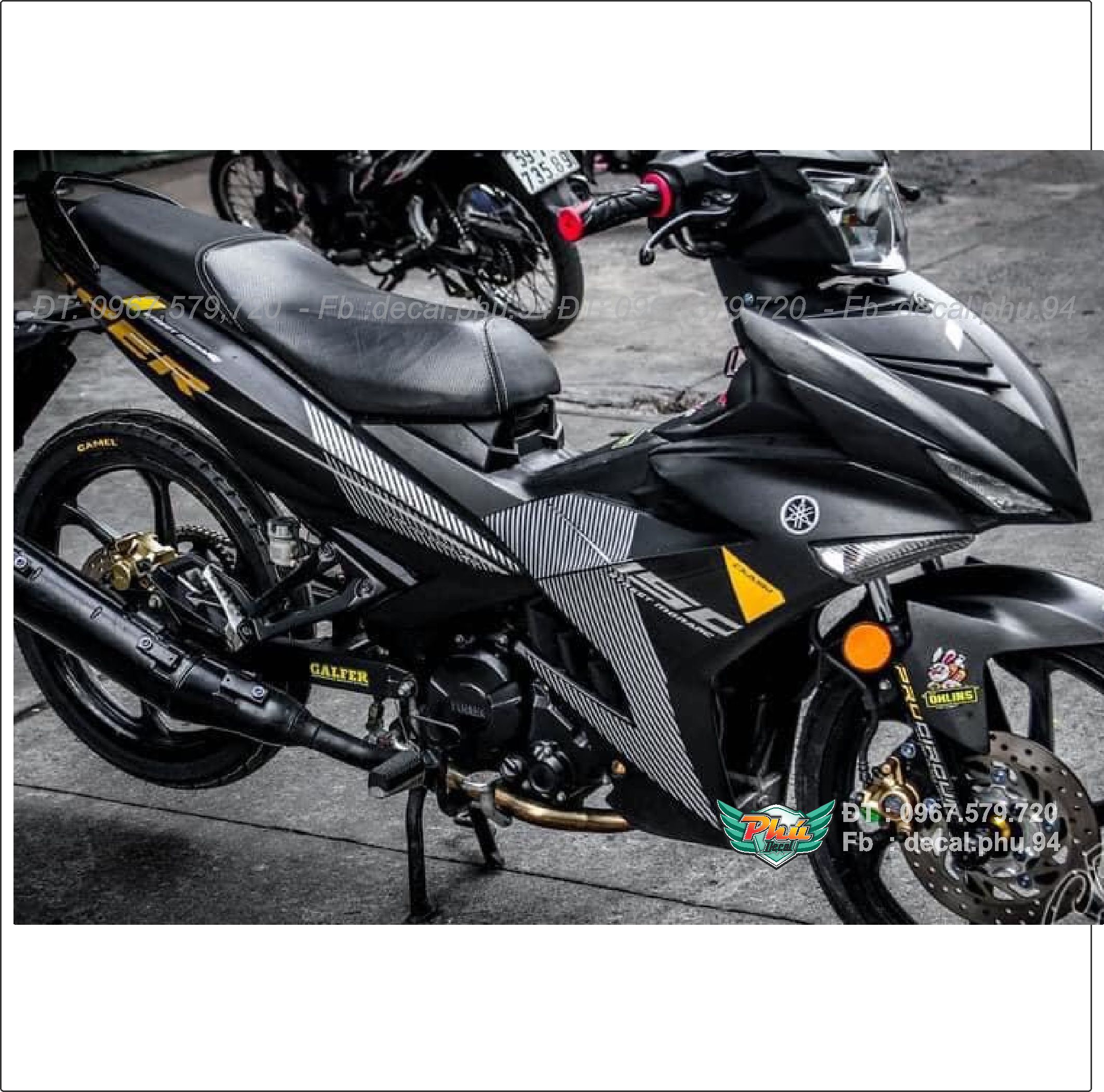 Tem rời Exciter 150 Sniperr đen nhám