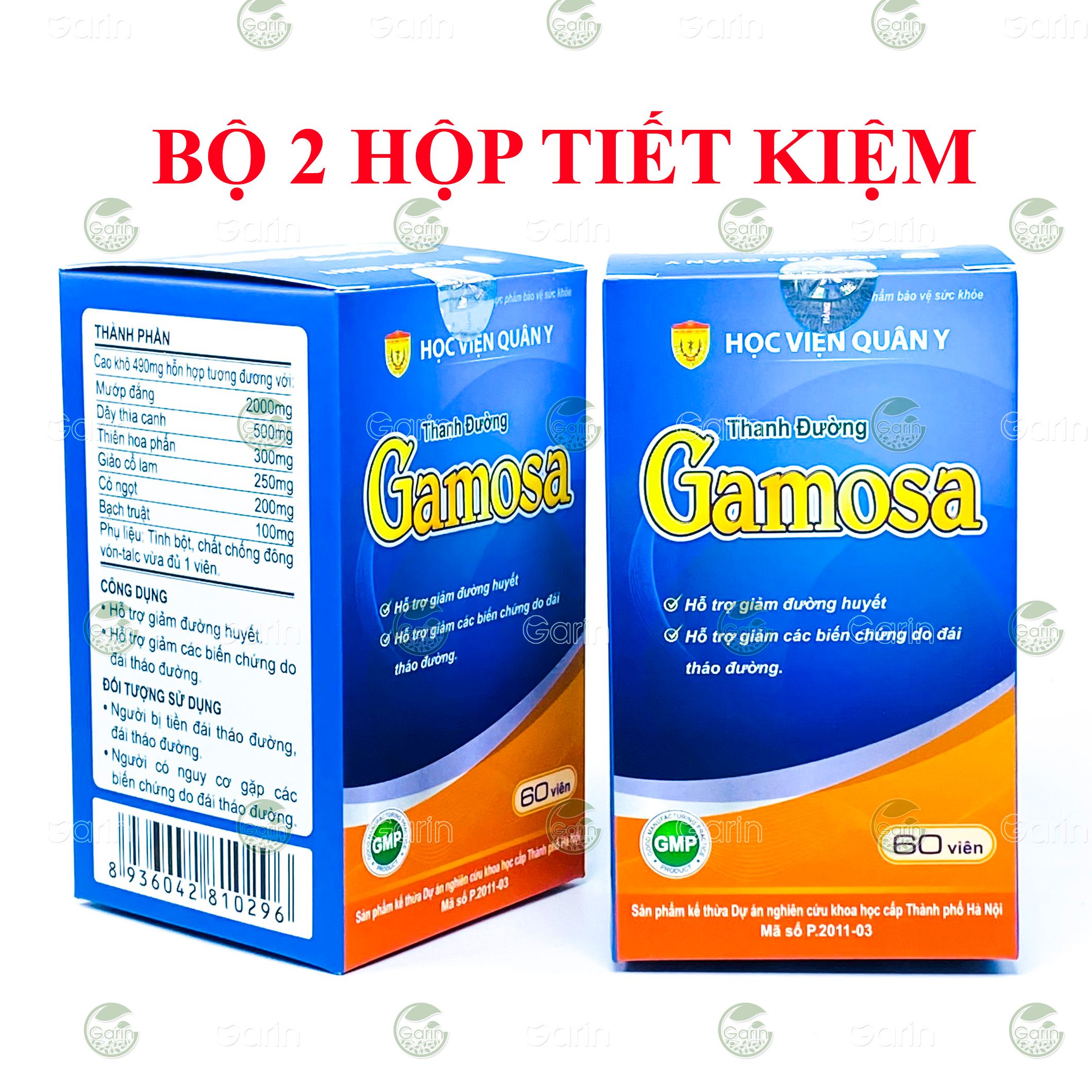 Liệu trình 1 tháng 2 hộp Thanh đường gamosa Học Viện Quân Y (60 viên x 2) giúp giảm đường huyết giảm các biến chứng do đái tháo đường phòng ngừa tiểu đường tăng sức đề kháng cho cơ thể