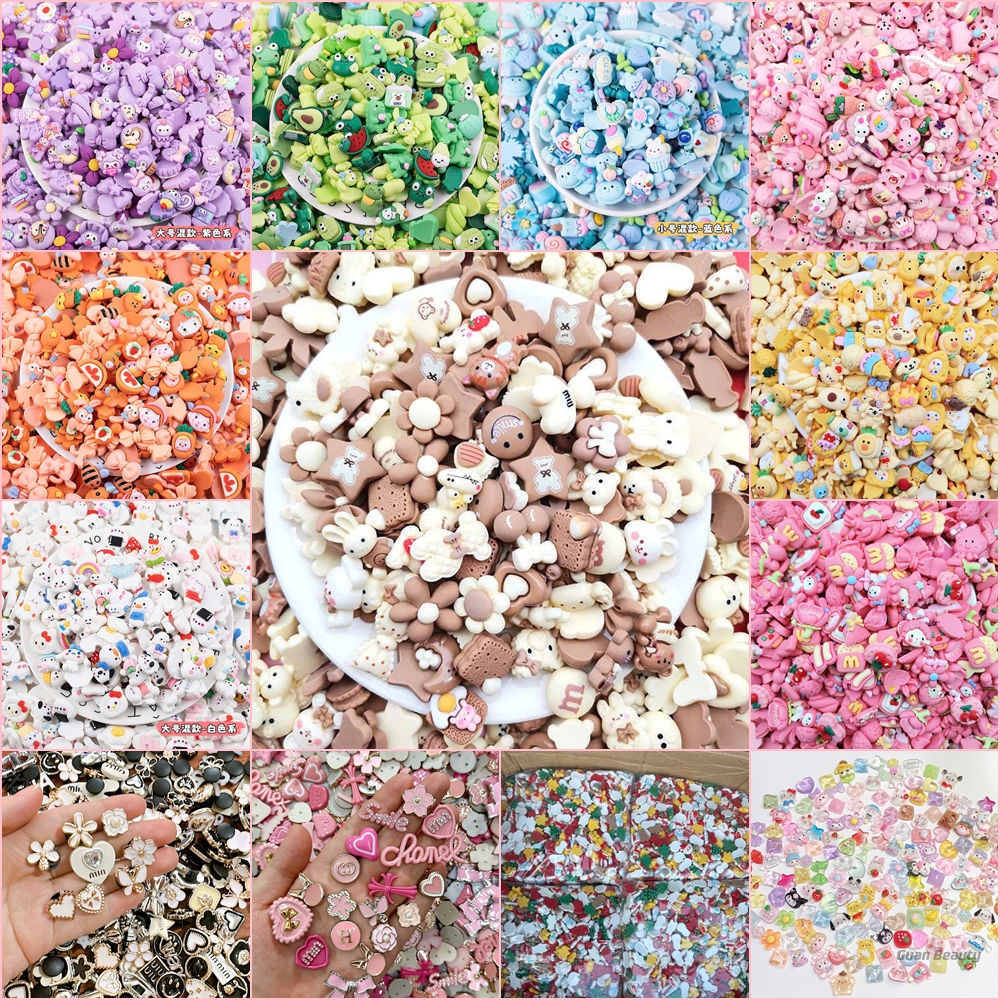BỘ 10 Charm Sticker Jitbitz gắn dép (Đã có nút gắn dép) - Mẫu giao ngẫu nhiên